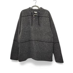 Vintage 90s Hip Hop Fleece Sweatshirt Button Diport XL Gray Streetwear